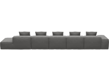 Riley California Slate Modular Sofa - 1x Arm, 4x Armless, 1x Right Terminal color California Slate