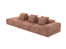 Riley Muse Dusk Modular Sofa - 1x Arm, 2x Armless, 1x Left Terminal color Muse Dusk