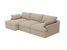 Retreat Blaze Latte Chaise Sofa - 3 Seater color Blaze Latte