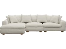 Tully Toorak Pearl Chaise Sofa - 3 Seater color Toorak Pearl