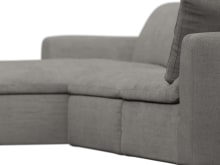 Cloud Deep Isla Soft Grey Left Facing Modular Sofa - 3 Seater Chaise color Isla Soft Grey