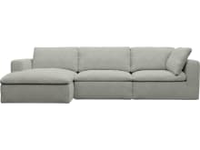 Cloud Deep Toorak Pebble Modular Sofa - 3 Seater Chaise color Toorak Pebble
