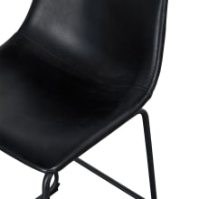 Montana Saddle Counter Stool Black color Faux Leather Black