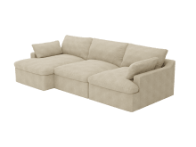 Retreat Avon Taupe Chaise Sofa - 3 Seater color Avon Taupe