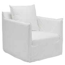 Como Linen Occasional Chair Cover Pure White - 1 Seater color Linen Pure White