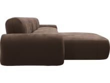 Beckett Muse Chocolate Chaise Sofa - 3 Seater color Muse Chocolate