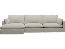 Willow California Ivory Chaise Sofa - 3 Seater color California Ivory