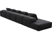 Riley Plaza Flint Grey Modular Sofa - 1x Arm, 4x Armless, 1x Left Terminal color Plaza Flint Grey