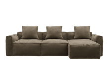 Riley Apt Tribute Walnut Sofa - 3 Seater Chaise color Tribute Walnut
