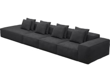 Riley Plaza Flint Grey Modular Sofa - 1x Arm, 3x Armless, 1x Left Terminal color Plaza Flint Grey