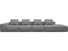 Riley California Slate Modular Sofa - 1x Arm, 3x Armless, 1x Right Terminal color California Slate