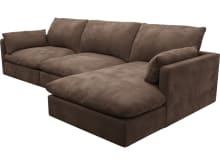Willow Muse Chocolate Chaise Sofa - 3 Seater color Muse Chocolate