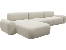 Beckett Muse Flax Chaise Sofa - 3 Seater color Muse Flax