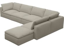 Cloud Deep Plaza Natural Modular Sofa - 6 Piece color Plaza Natural