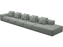 Riley Tribute Storm Modular Sofa - 1x Arm, 4x Armless, 1x Right Terminal color Tribute Storm