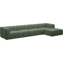 Lucello Tribute Dark Jade Modular Sofa with Ottoman - 5 Piece color Tribute Dark Jade