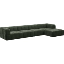 Lucello Muse Forest Modular Sofa with Ottoman - 5 Piece color Muse Forest