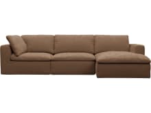 Cloud Deep Tribute Chestnut Modular Sofa - 3 Seater Chaise color Tribute Chestnut