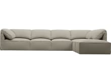 Kai Plaza Natural Modular Sofa - 5 Seater and Ottoman color Plaza Natural