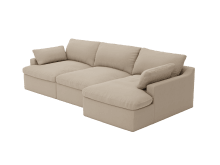 Retreat Blaze Latte Chaise Sofa - 3 Seater color Blaze Latte