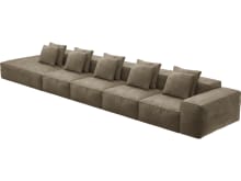 Riley Tribute Walnut Modular Sofa - 1x Arm, 4x Armless, 1x Left Terminal color Tribute Walnut