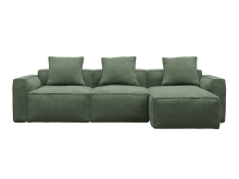 Riley Apt Tribute Dark Jade Sofa - 3 Seater Chaise color Tribute Dark Jade