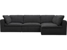 Cloud Deep Plaza Flint Grey Modular Sofa - 4 Piece color Plaza Flint Grey