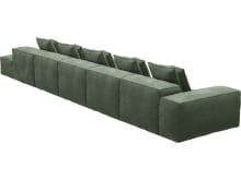 Riley Tribute Dark Jade Modular Sofa - 1x Arm, 4x Armless, 1x Right Terminal color Tribute Dark Jade