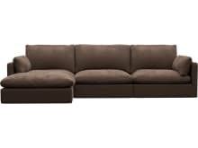 Willow Muse Chocolate Chaise Sofa - 3 Seater color Muse Chocolate
