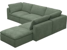 Cloud Deep Tribute Dark Jade Modular Sofa - 5 Piece color Tribute Dark Jade