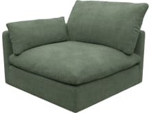 Willow Tribute Dark Jade 1 Seat Left Arm Facing Sofa Module color Tribute Dark Jade
