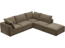 Cloud Tribute Walnut Modular Sofa - 5 Piece color Tribute Walnut