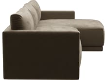 Haven Apt Tribute Walnut Chaise Sofa color Tribute Walnut