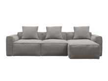 Riley Apt Boucle Pumice Sofa - 3 Seater Chaise color Boucle Pumice