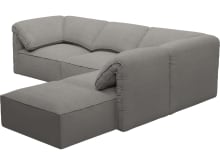 Kai Isla Soft Grey Modular Sofa - 4 Seater and Ottoman color Isla Soft Grey