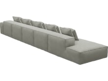 Riley Toorak Pebble Modular Sofa - 1x Arm, 4x Armless, 1x Left Terminal color Toorak Pebble
