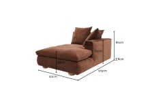 Tully Muse Mink Chaise Right Arm Facing Module color Muse Mink