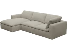 Cloud Deep Plaza Natural Modular Sofa - 3 Seater Chaise color Plaza Natural
