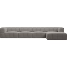 Lucello Boucle Pumice Modular Sofa with Ottoman - 5 Piece color Boucle Pumice