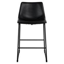 Montana Saddle Counter Stool Black color Faux Leather Black