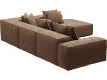 Riley Tribute Chestnut Modular Sofa - Arm, 2x Armless, Corner, Right Terminal color Tribute Chestnut