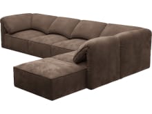 Kai Muse Chocolate Modular Sofa - 5 Seater and Ottoman color Muse Chocolate