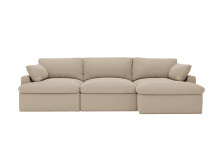 Retreat Blaze Latte Chaise Sofa - 3 Seater color Blaze Latte
