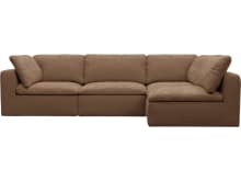 Cloud Deep Tribute Chestnut Modular Sofa - 4 Piece color Tribute Chestnut