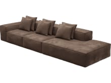 Riley Muse Chocolate Modular Sofa - 1x Arm, 2x Armless, 1x Right Terminal color Muse Chocolate