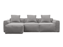 Riley Apt View Steel Sofa - 3 Seater Chaise color View Steel