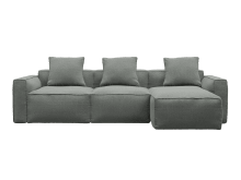 Riley Apt Tribute Storm Sofa - 3 Seater Chaise color Tribute Storm