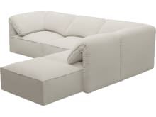 Kai Toorak Pearl Modular Sofa - 4 Seater and Ottoman color Toorak Pearl
