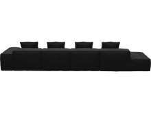 Riley California Charcoal Modular Sofa - 1x Arm, 3x Armless, 1x Left Terminal color California Charcoal