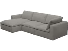 Cloud Deep Isla Soft Grey Left Facing Modular Sofa - 3 Seater Chaise color Isla Soft Grey
